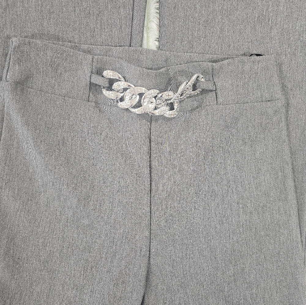Studio F Gray Textured Pants - Picture 3 of 4
